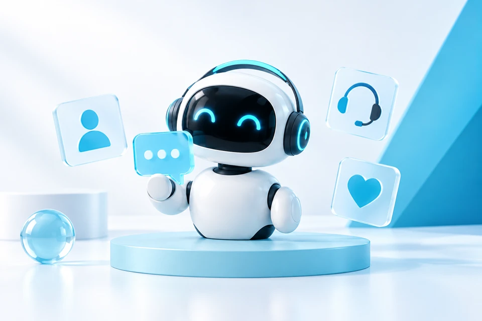 Friendly ARTELCO service robot in a modern workspace